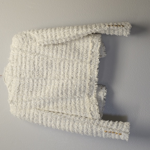 Balmain White Tweed Jacket 38/M - Picture 6 of 8